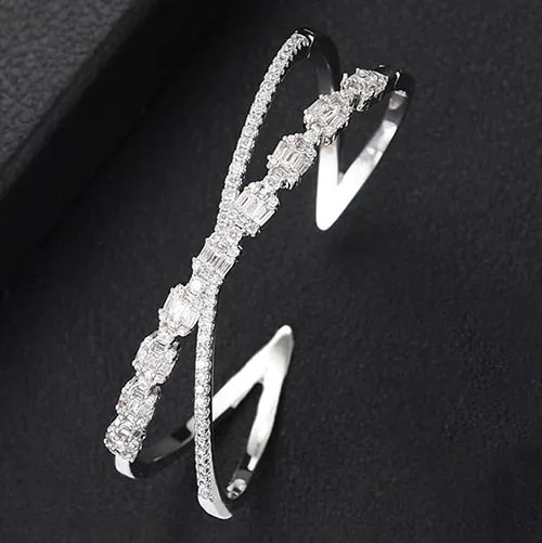 GODKI Trendy Luxury Stackable Bangle Cuff For Women Wedding Full Cubic Zircon Crystal CZ Dubai  Bracelet Party Jewelry2019
