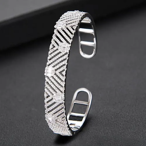 GODKI Trendy Luxury Stackable Bangle Cuff For Women Wedding Full Cubic Zircon Crystal CZ Dubai  Bracelet Party Jewelry2019