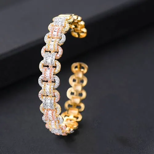 GODKI Trendy Luxury Stackable Bangle Cuff For Women Wedding Full Cubic Zircon Crystal CZ Dubai  Bracelet Party Jewelry2019