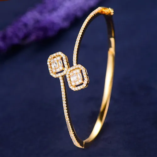 GODKI Trendy Luxury Stackable Bangle Cuff For Women Wedding Full Cubic Zircon Crystal CZ Dubai  Bracelet Party Jewelry2019