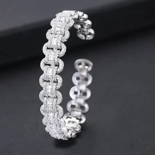 GODKI Trendy Luxury Stackable Bangle Cuff For Women Wedding Full Cubic Zircon Crystal CZ Dubai  Bracelet Party Jewelry2019