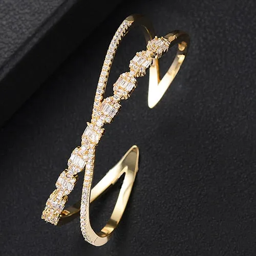 GODKI Trendy Luxury Stackable Bangle Cuff For Women Wedding Full Cubic Zircon Crystal CZ Dubai  Bracelet Party Jewelry2019