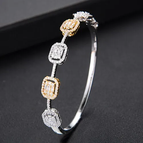 GODKI Trendy Luxury Stackable Bangle Cuff For Women Wedding Full Cubic Zircon Crystal CZ Dubai  Bracelet Party Jewelry2019