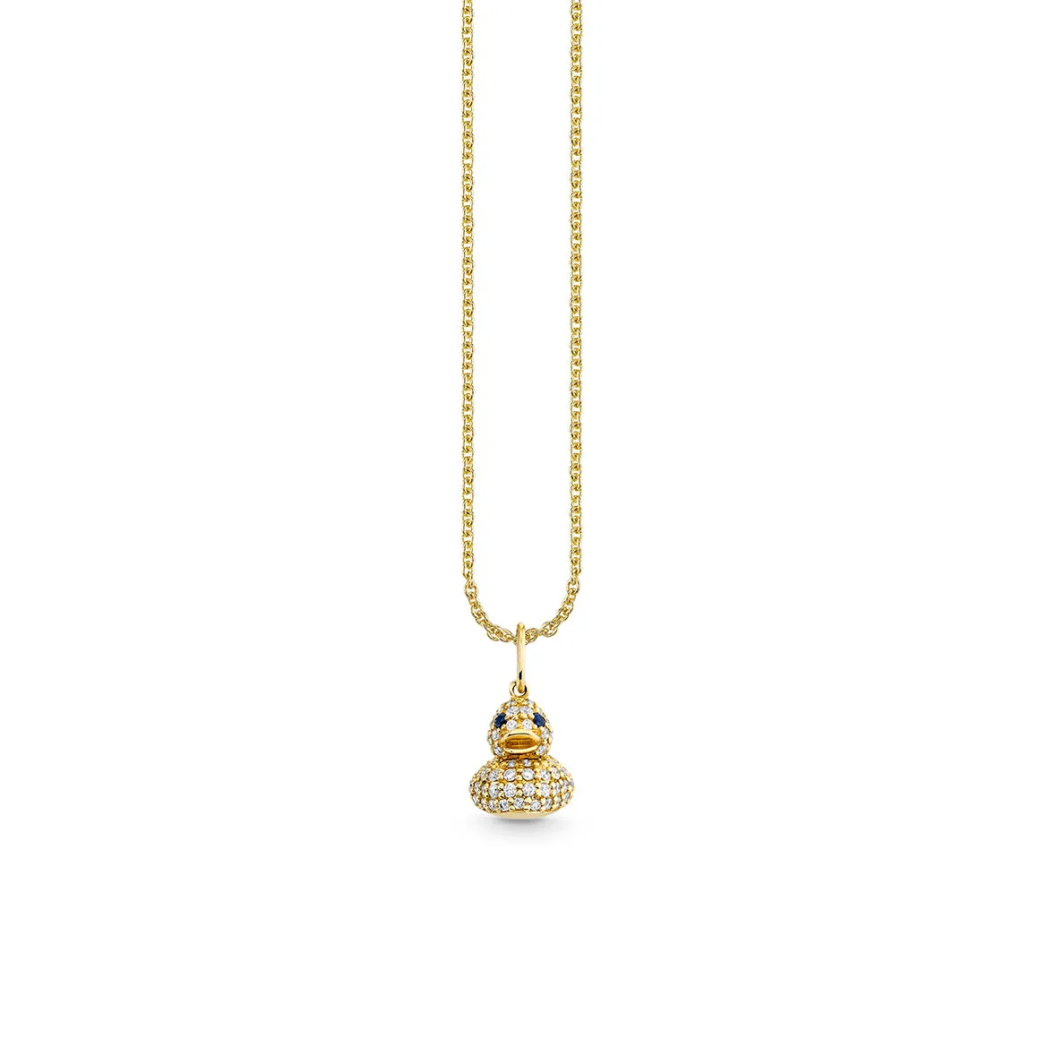 Gold & Diamond 3D Rubber Duck Charm