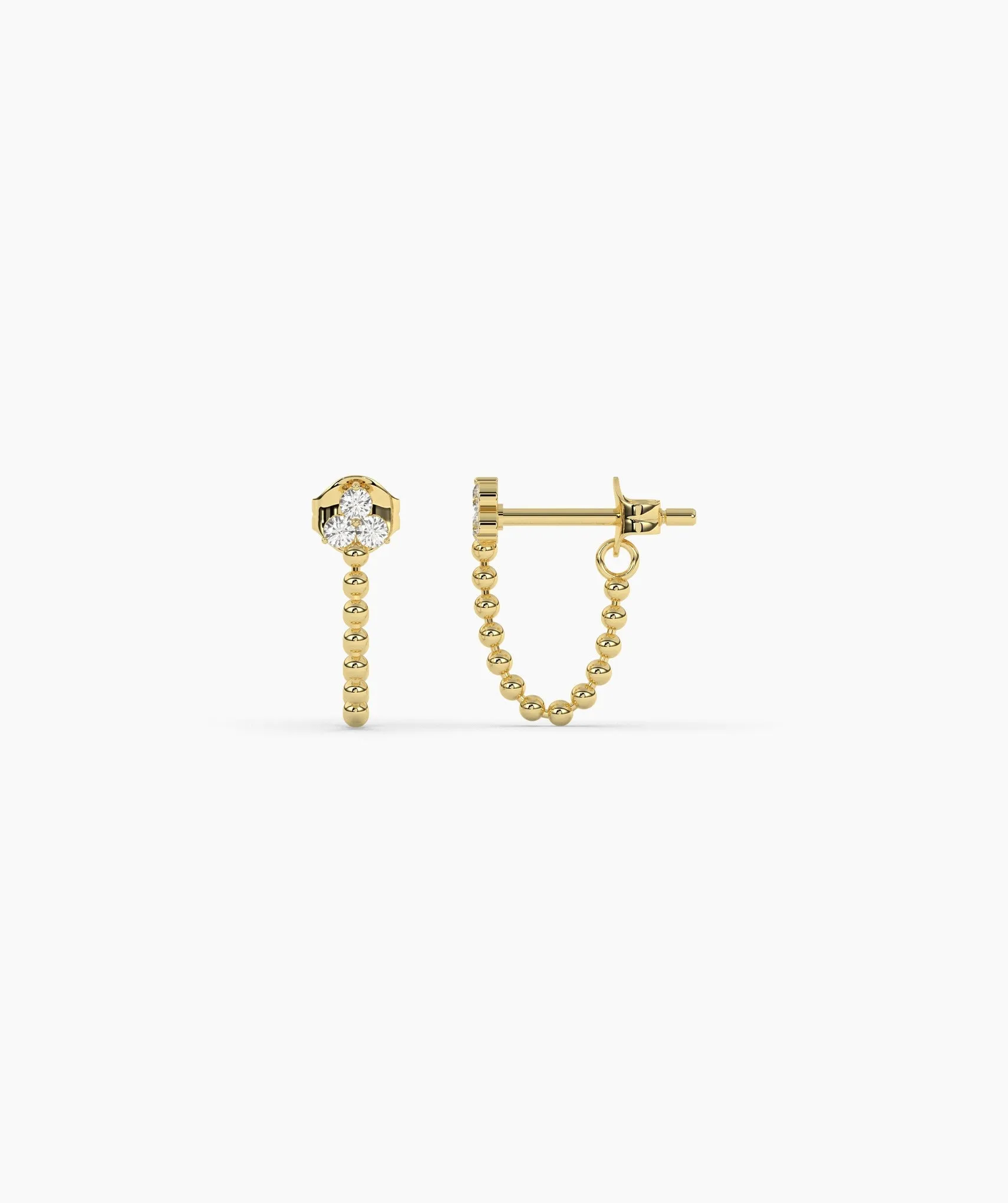 Gold Bead Chain Earrings