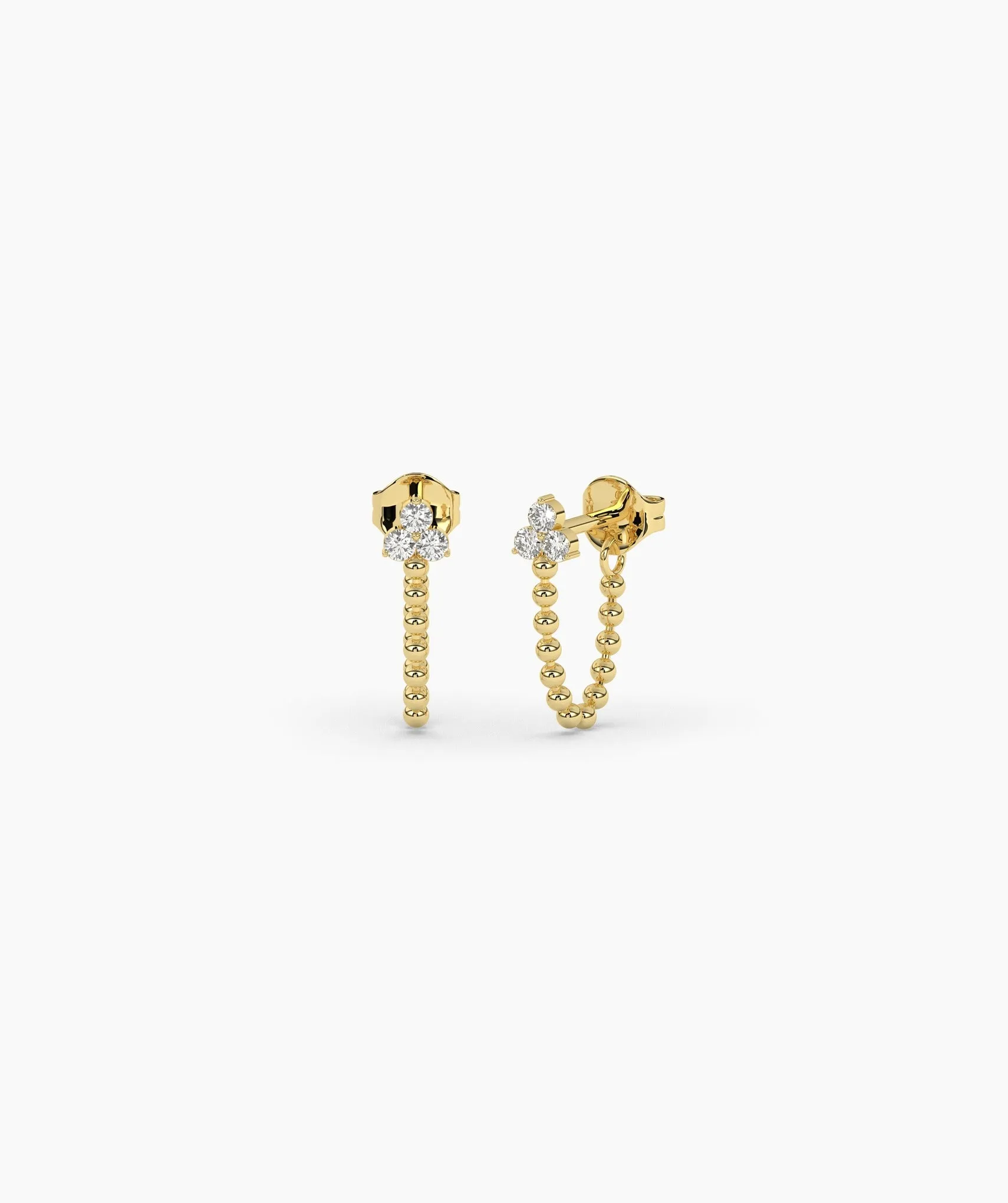 Gold Bead Chain Earrings