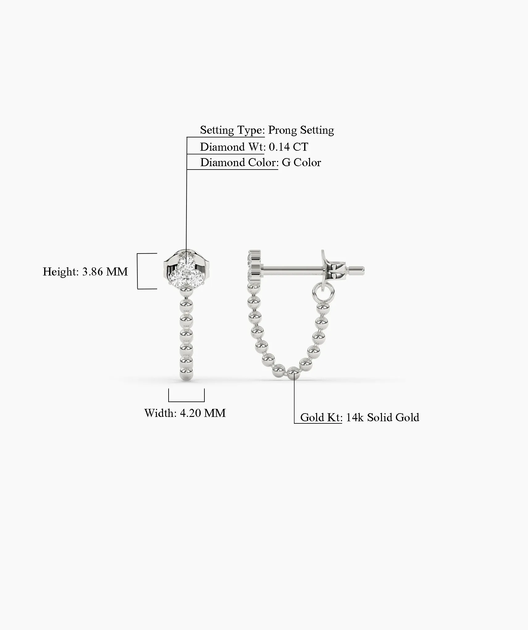 Gold Bead Chain Earrings