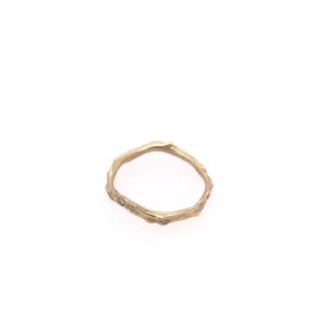 Gold Diamond Coral Stick Ring