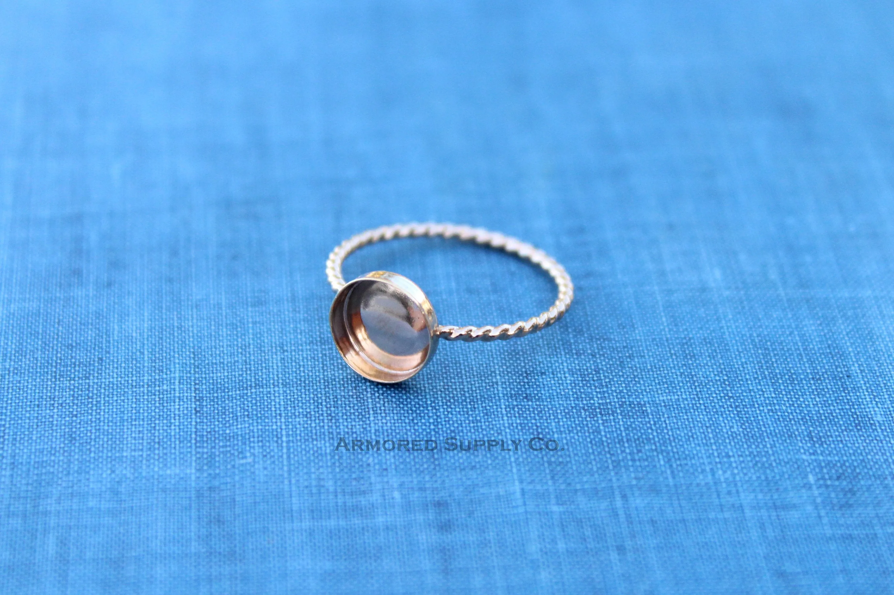 Gold Filled Rope 7mm Bezel Cup Ring blank