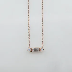 Grand Baguette White Sapphire Necklace