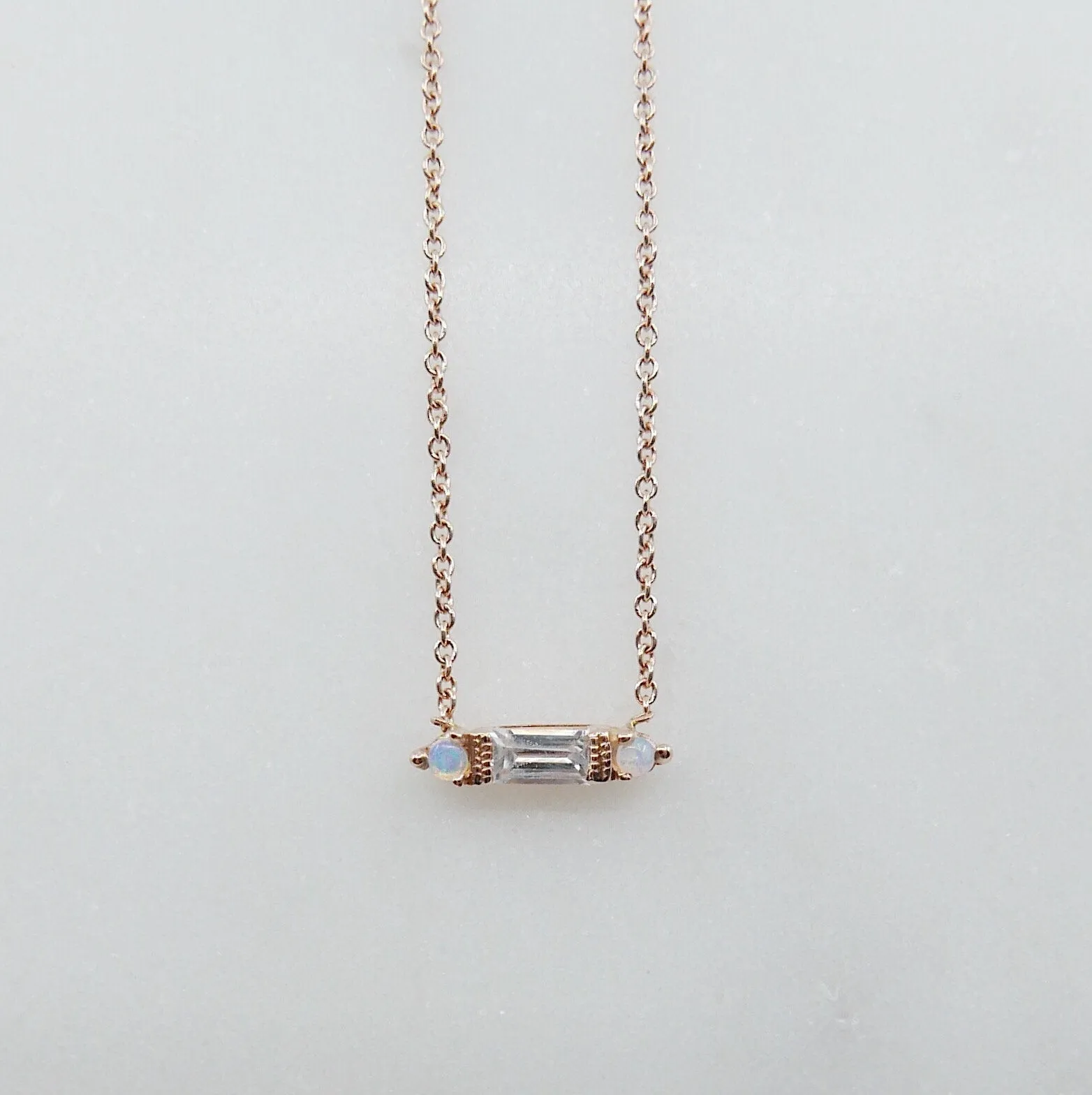 Grand Baguette White Sapphire Necklace