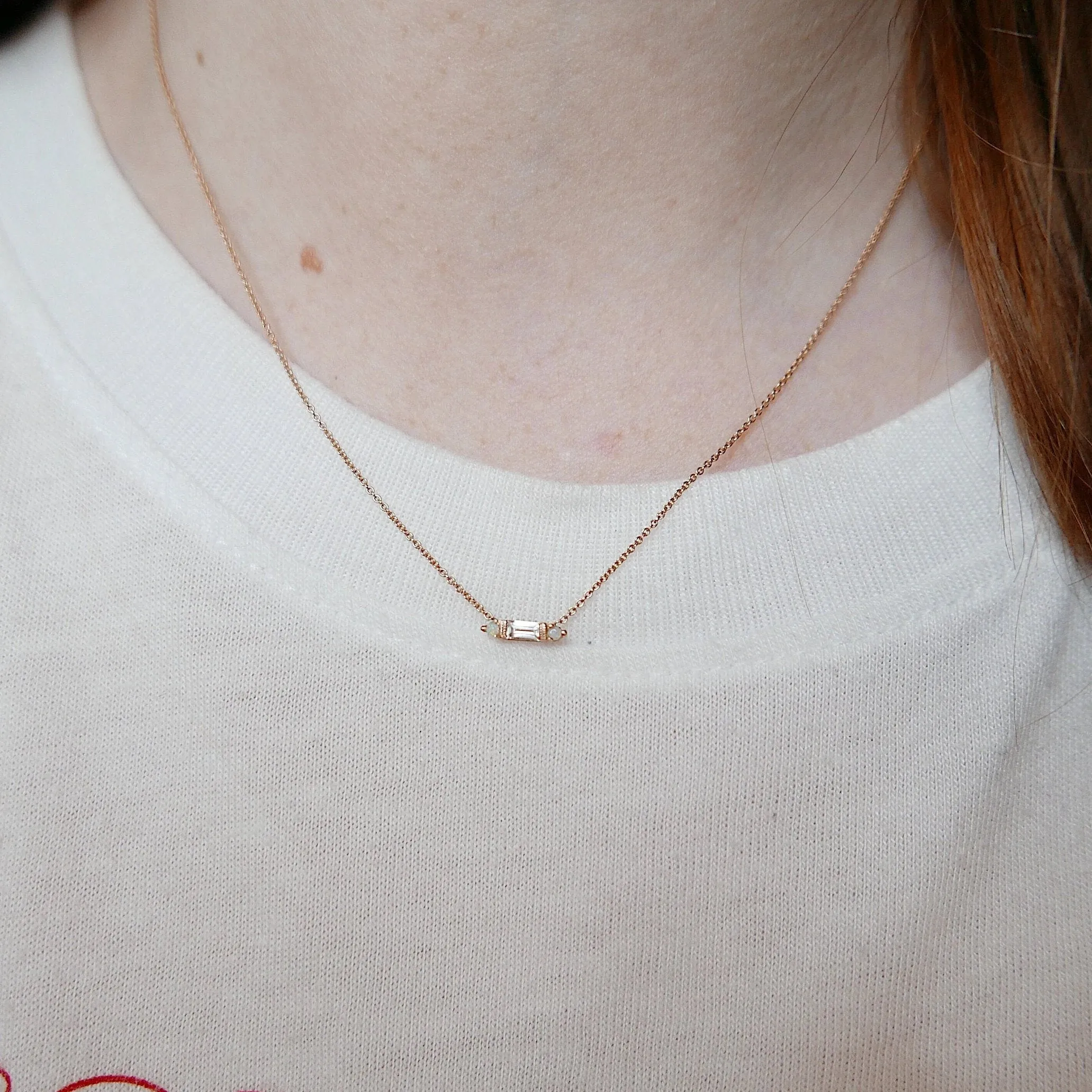 Grand Baguette White Sapphire Necklace