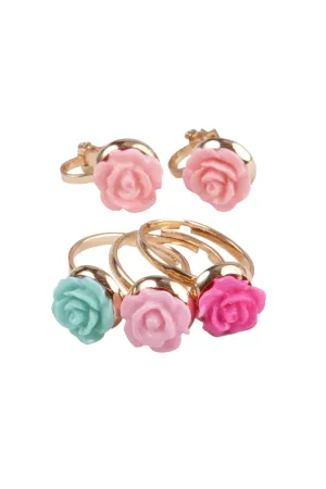 Great Pretenders Boutique Rose Rings & Earring Set