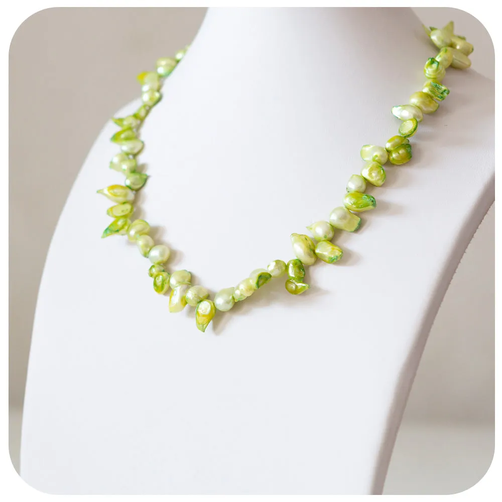 Green Blister Fresh Water Pearl Necklace - 50cm