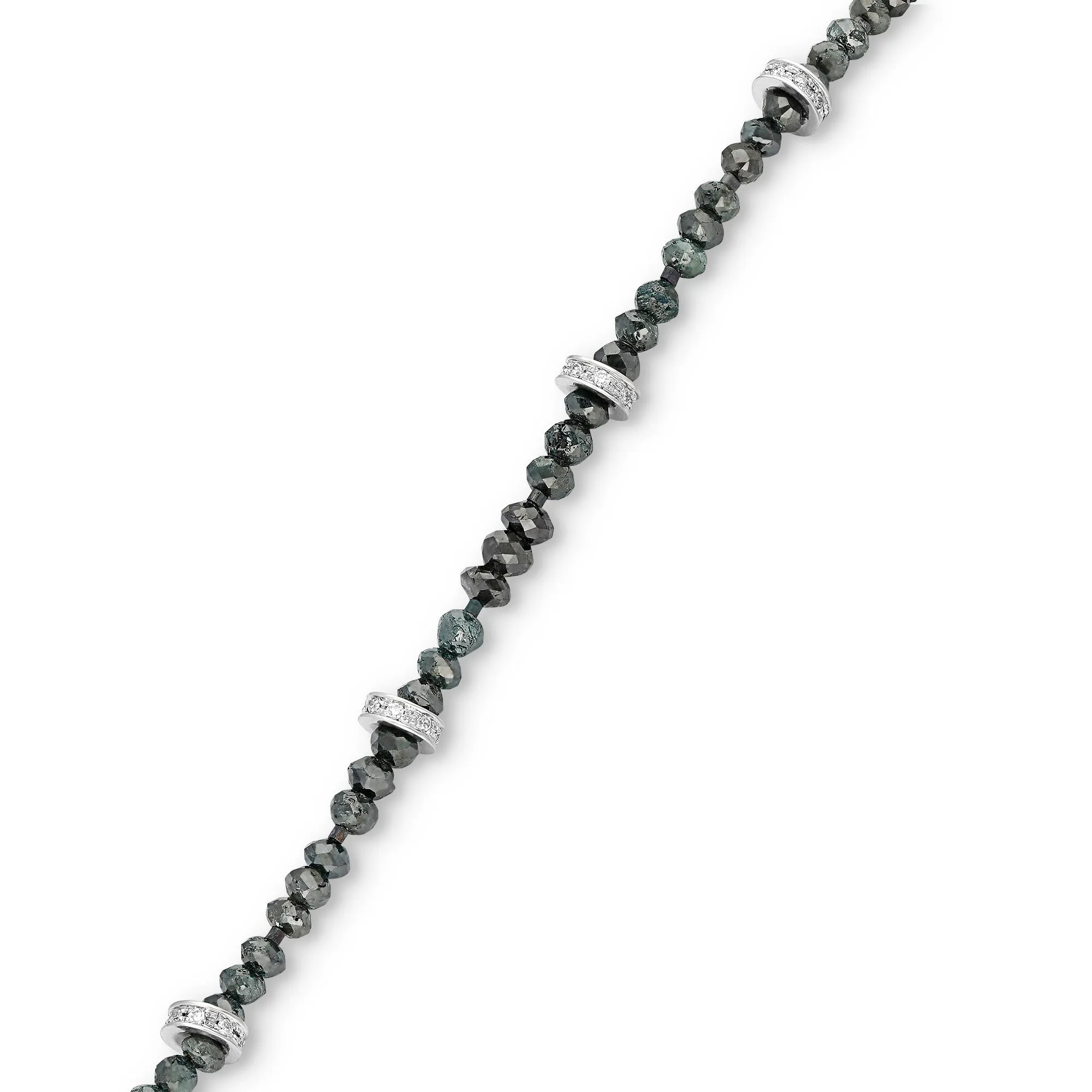 Green Diamond Beaded Bracelet - 13.85 Carat