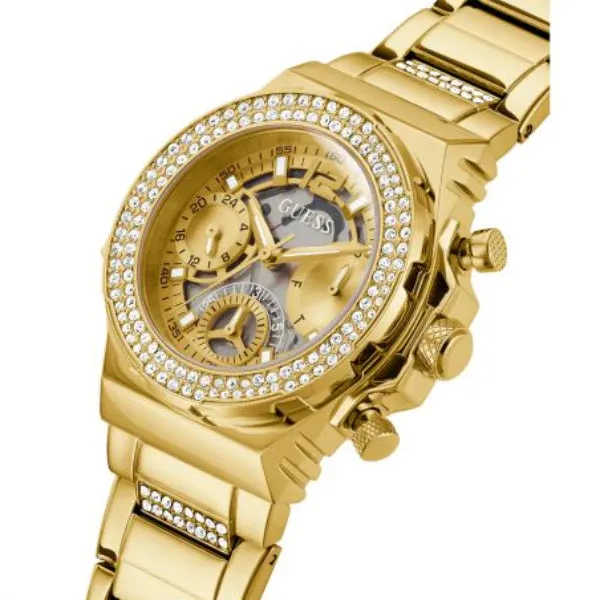 Guess Fusion Gold Stainless Steel Gold Dial Chronograph Quartz Watch for Ladies - GW0552L2
