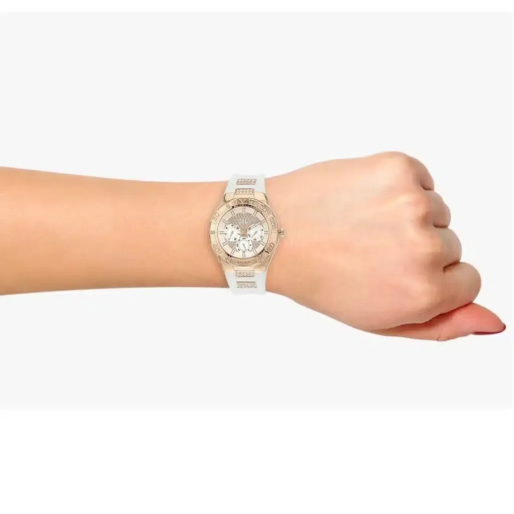 Guess Luna Rose Gold Rubber Strap Women's Watch W0653L4
