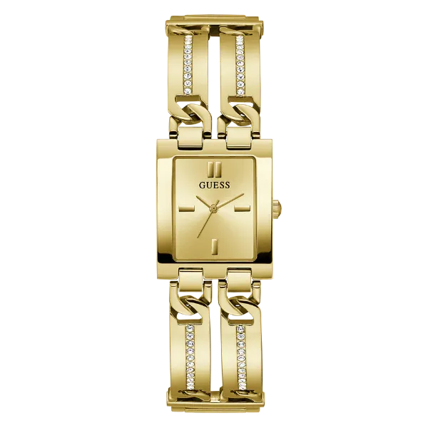 Guess MOD ID Gold Stainless Steel Gold Dial Quartz Watch for Ladies - GW0668L2