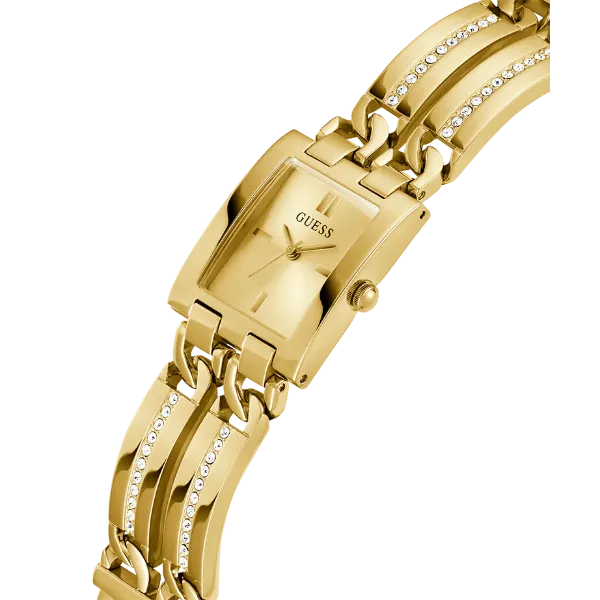 Guess MOD ID Gold Stainless Steel Gold Dial Quartz Watch for Ladies - GW0668L2