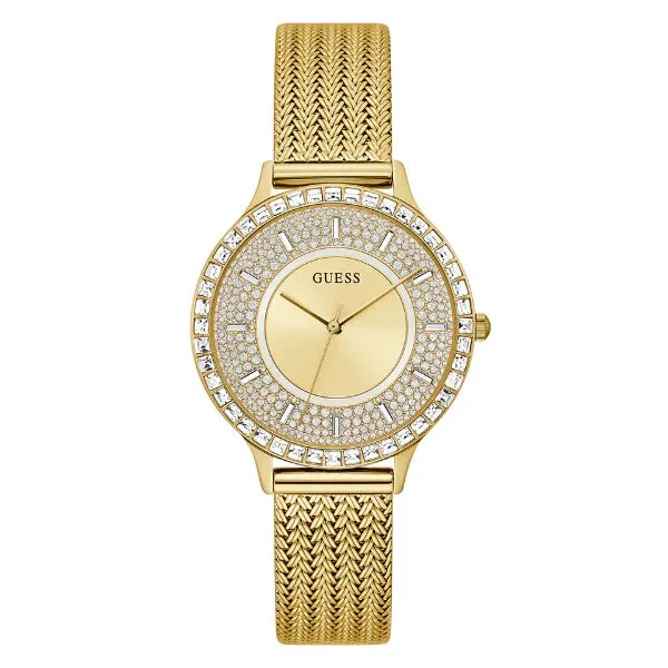 Guess Soiree Gold Stainless Steel Gold Dial Quartz Watch for Ladies - GW0402L2