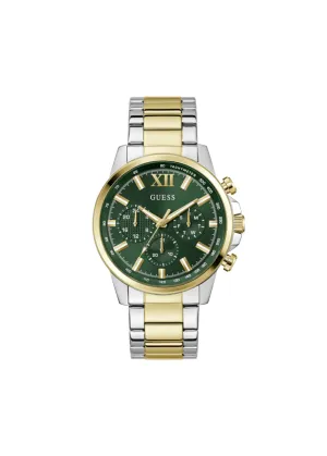 GUESS WATCHES 2 Tone Multi Function Watch - Gold/Silver/Green