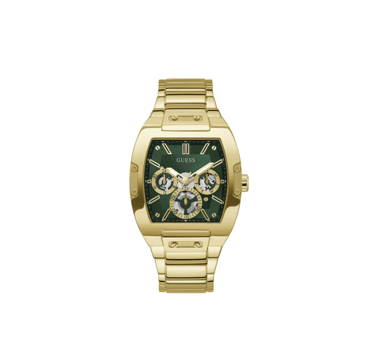 GUESS WATCHES Green Dial Gold Bracelet Watch - Gold