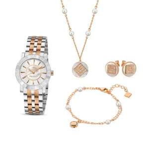 Guy Laroche Alex Ladies Watch Set with Rose Gold Accents