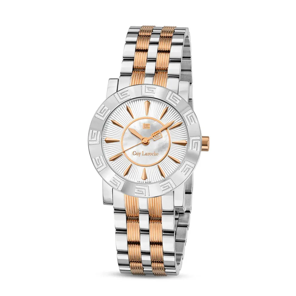 Guy Laroche Alex Ladies Watch Set with Rose Gold Accents