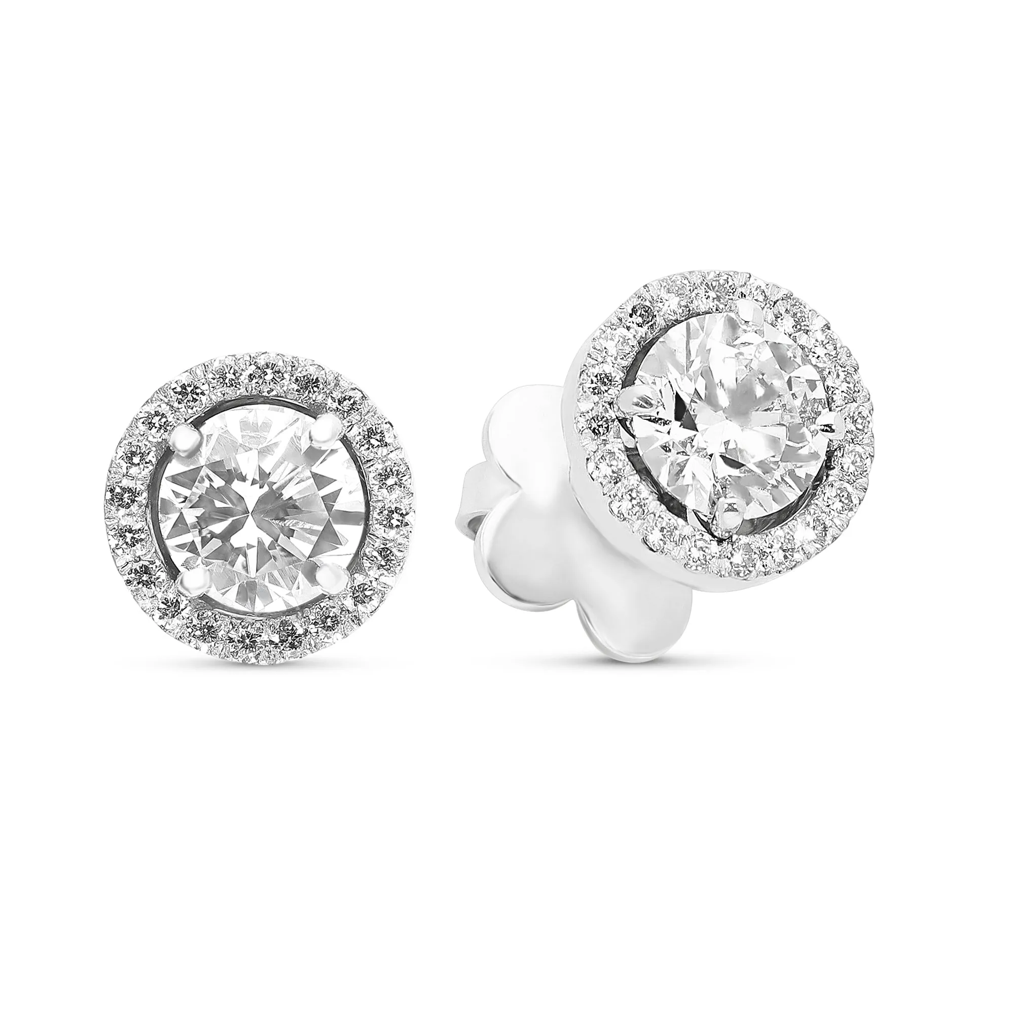 Halo Diamond Studs - 1.4 Carat