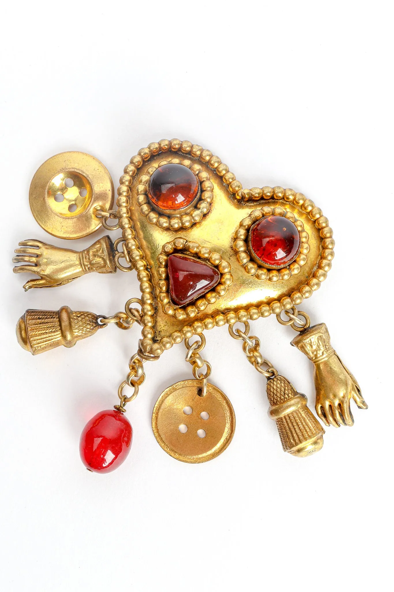 Heart Charm Drop Earrings