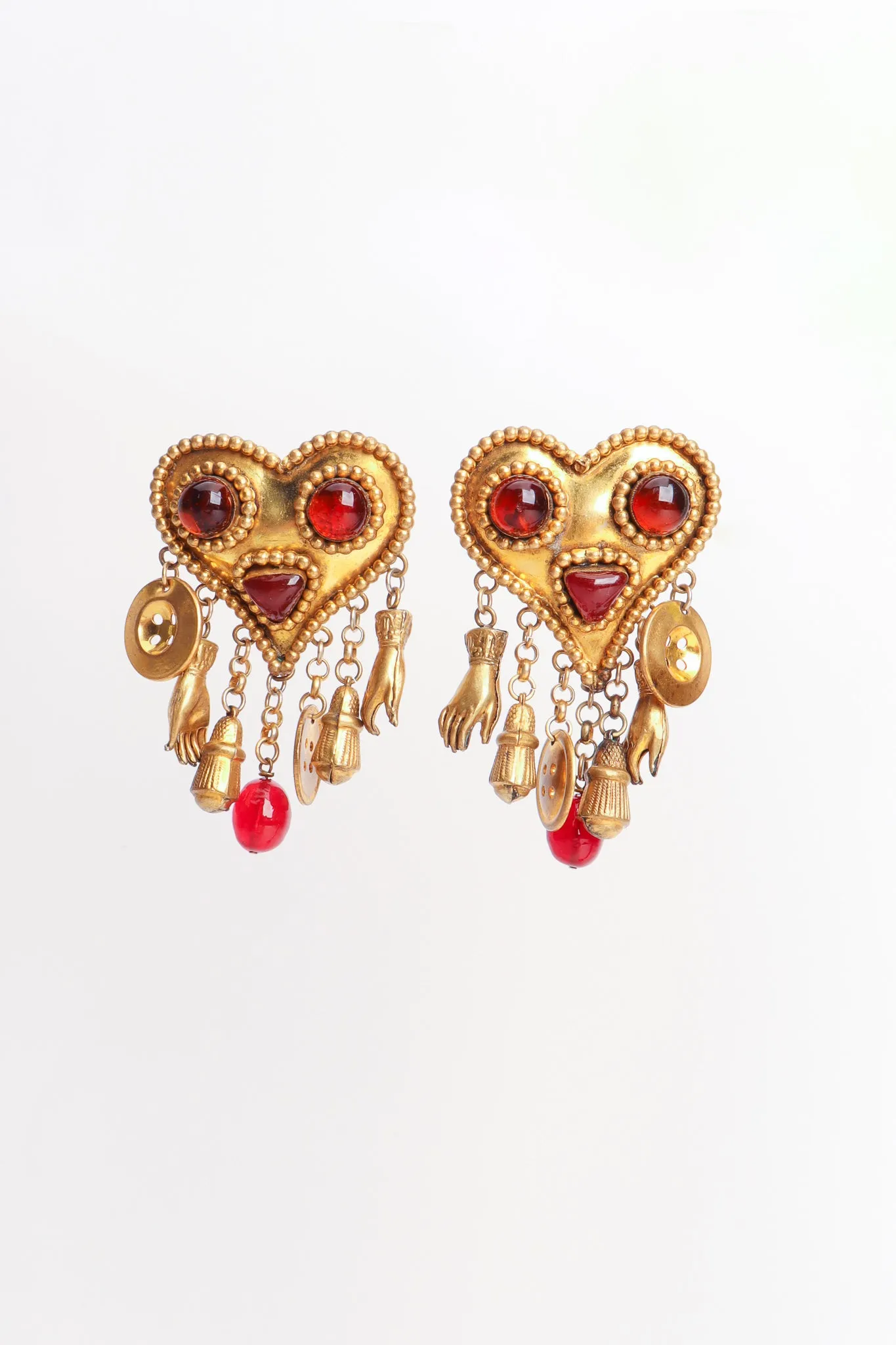 Heart Charm Drop Earrings