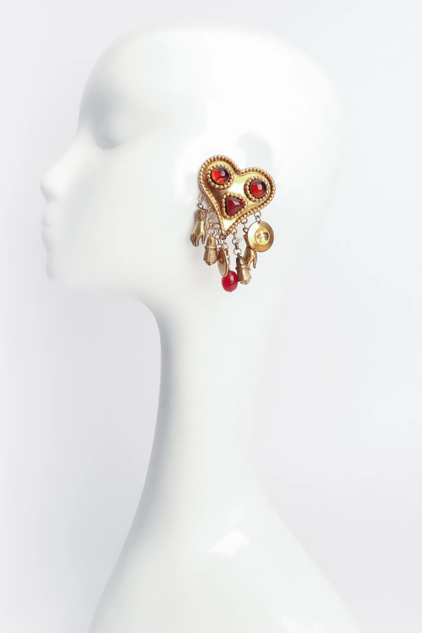 Heart Charm Drop Earrings