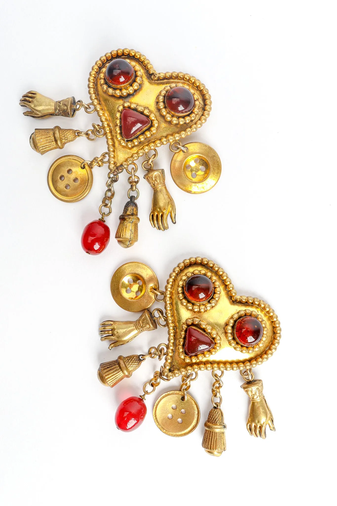 Heart Charm Drop Earrings