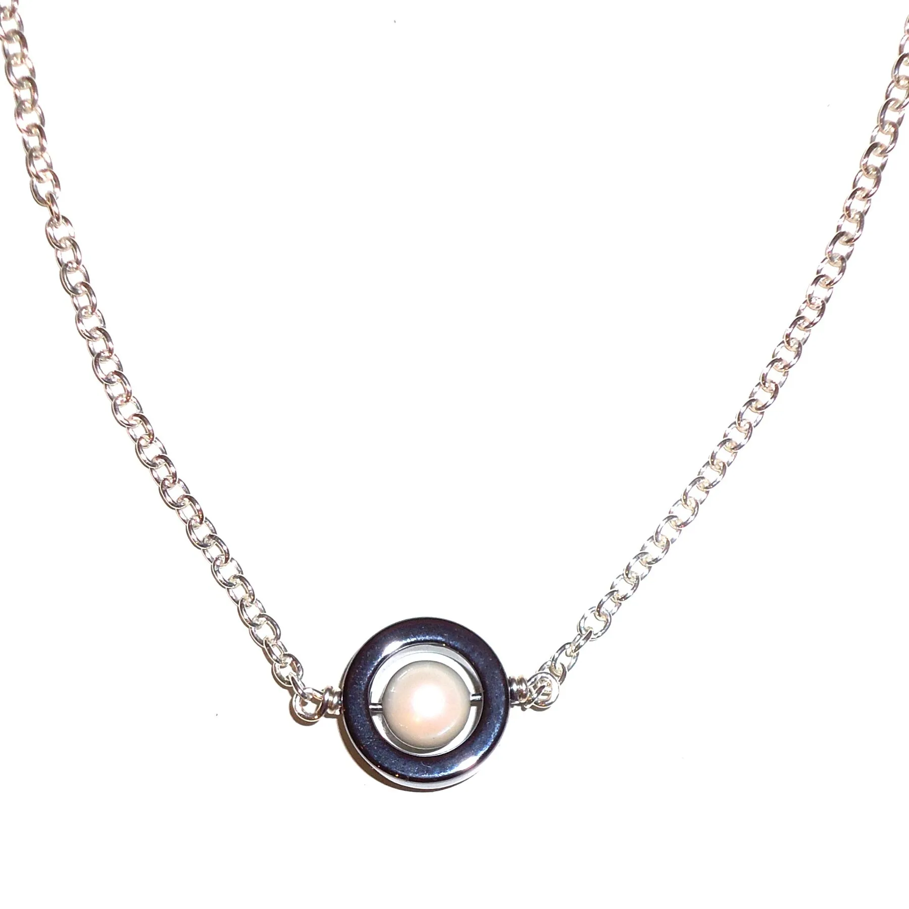 Hematite & Pearl Necklace