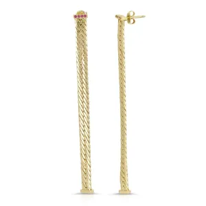Herringbone Earrings- Ruby
