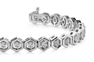 Hexagon Link Diamond Bracelet with 1.74 ct.(finished) 2.5mm