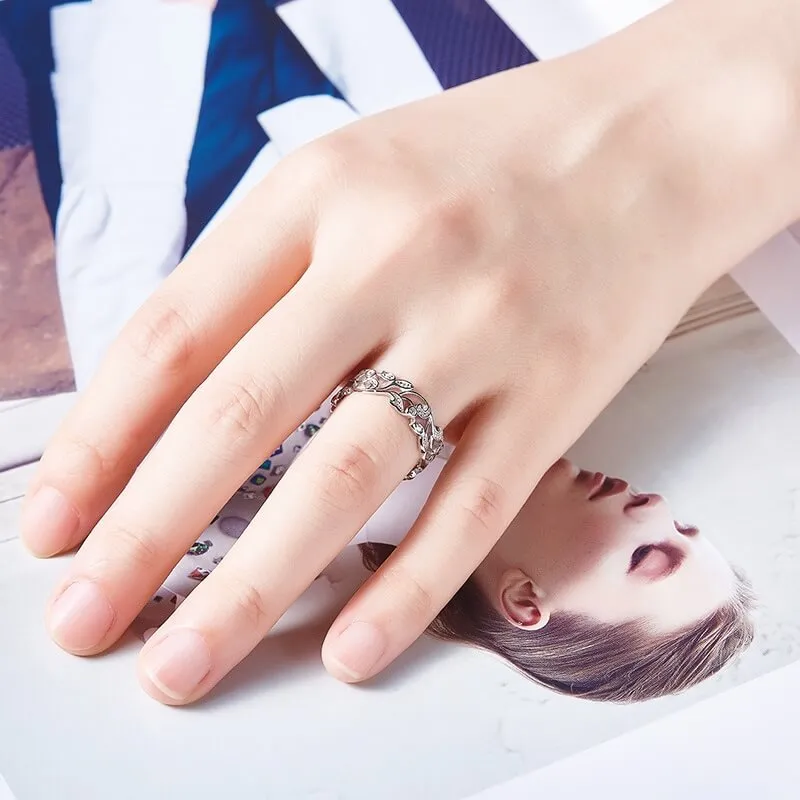 Hollowed Floral Matching Rings
