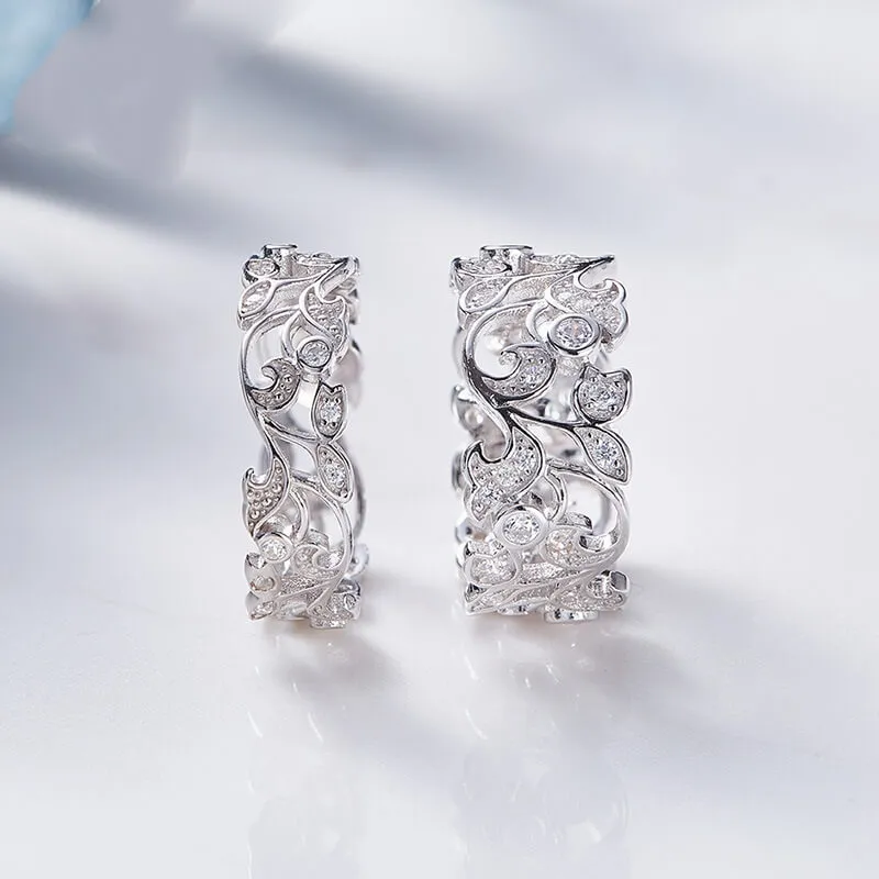 Hollowed Floral Matching Rings