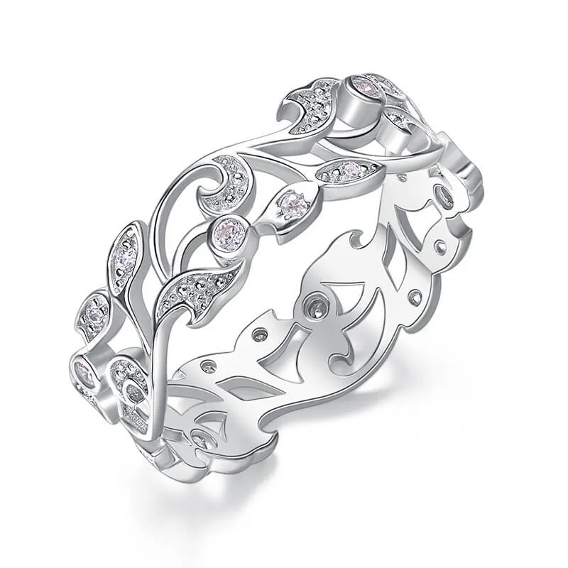 Hollowed Floral Matching Rings