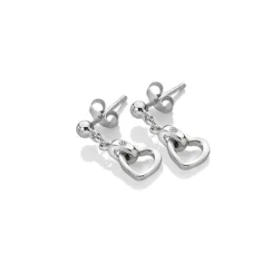 Hot Diamonds Trio Heart Drop Dangle Sterling Silver & Diamond Earrings