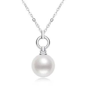 Infinity Circle Geniune White Pearl Pendant Necklace