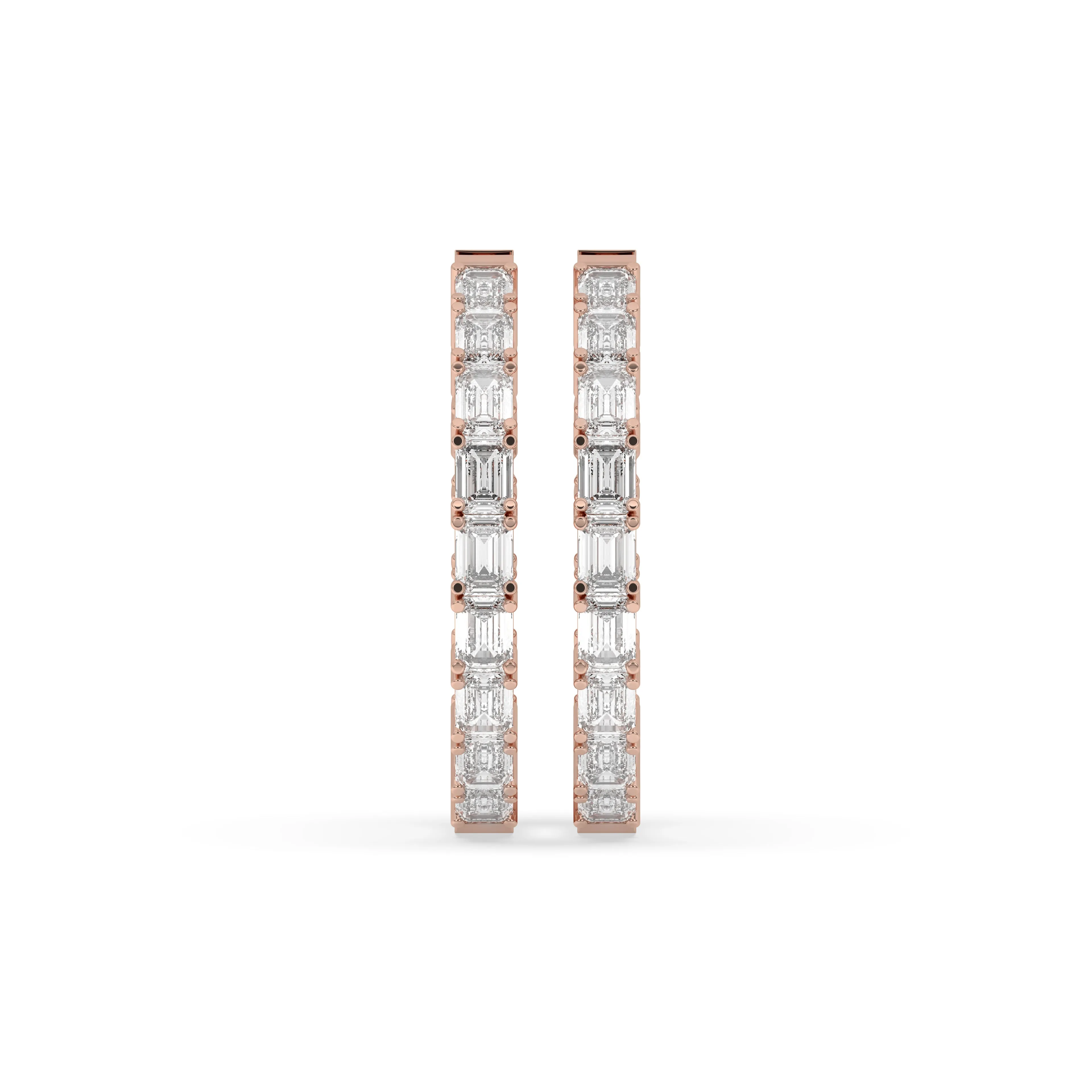 Inside-Out Emerald Cut Hoop Earrings