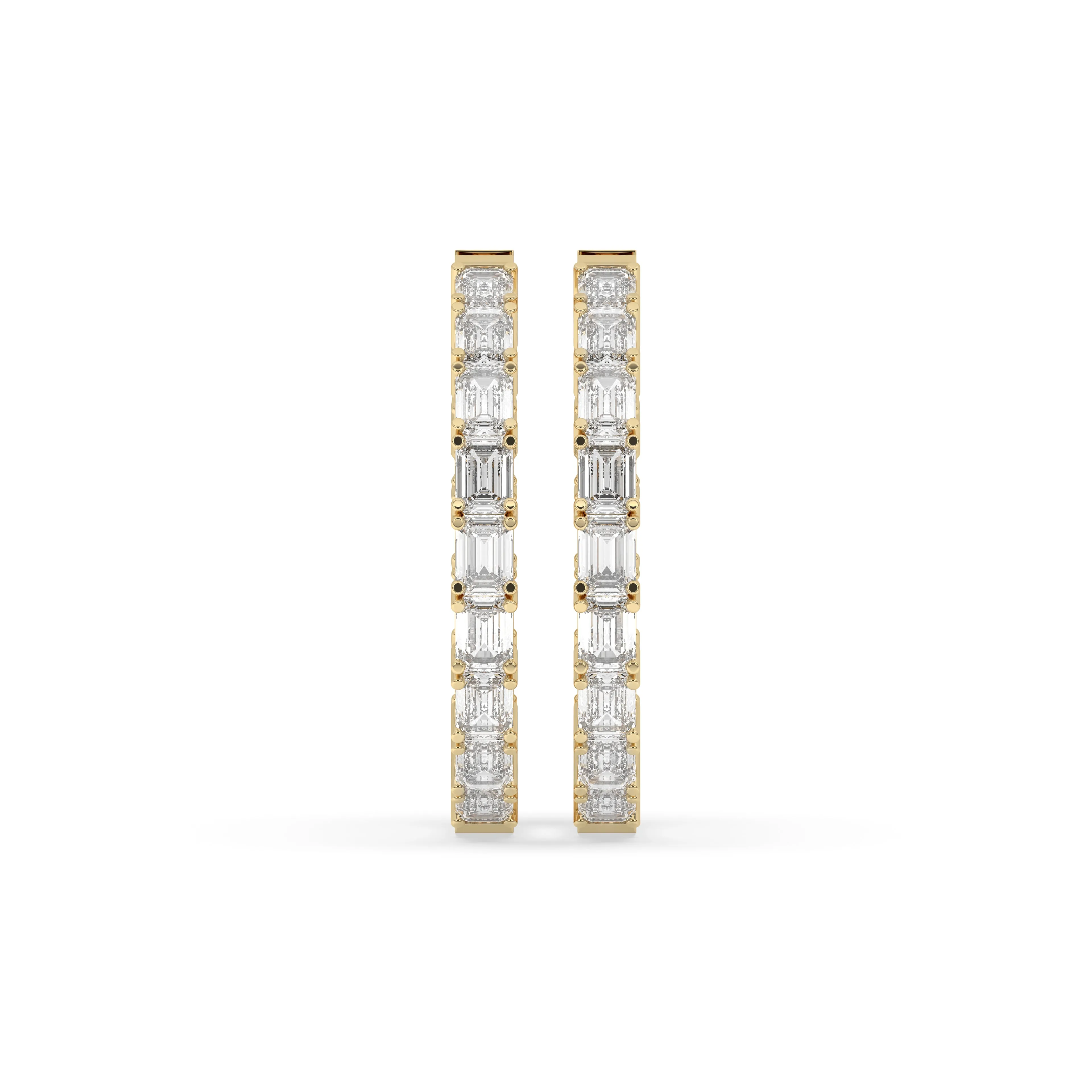Inside-Out Emerald Cut Hoop Earrings