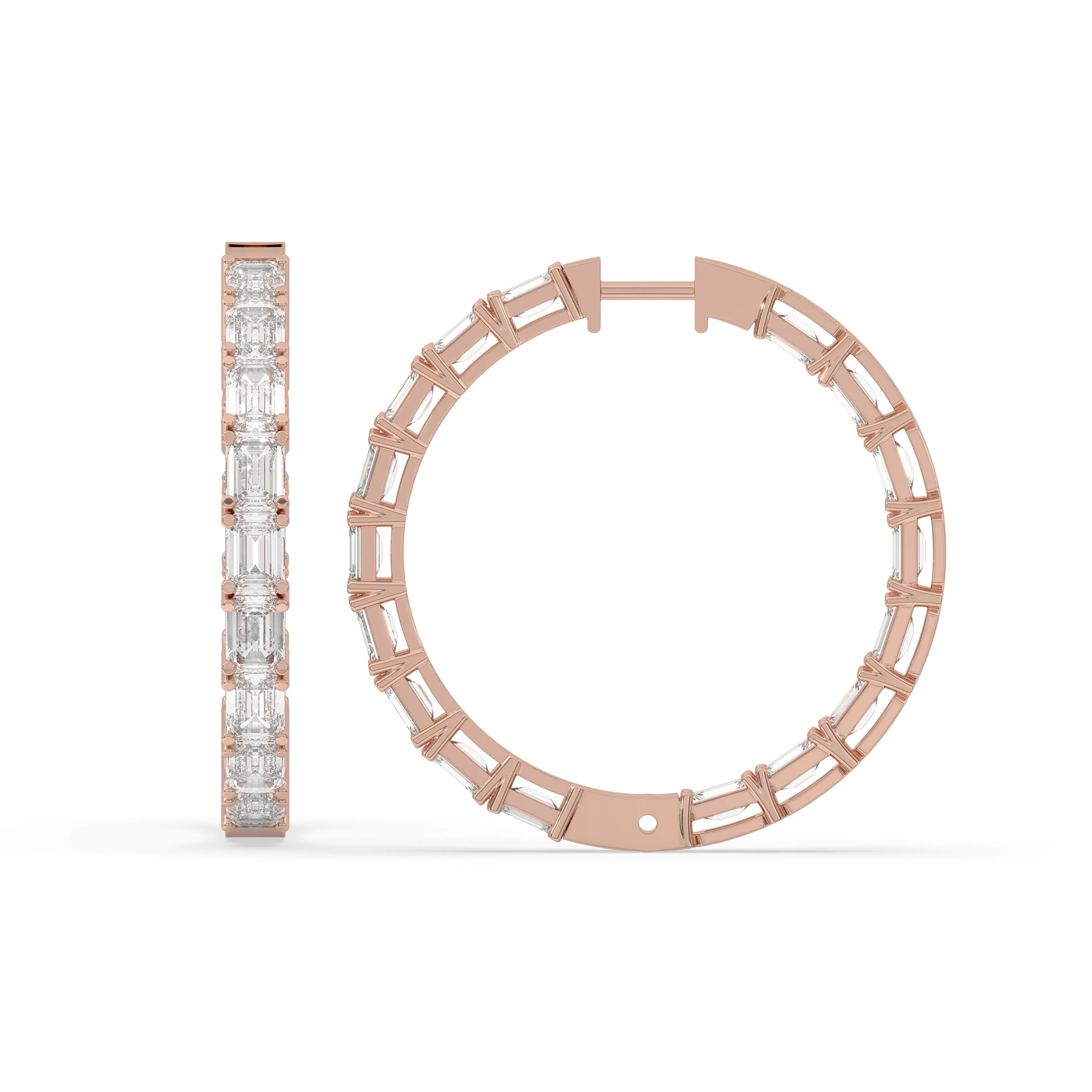 Inside-Out Emerald Cut Hoop Earrings