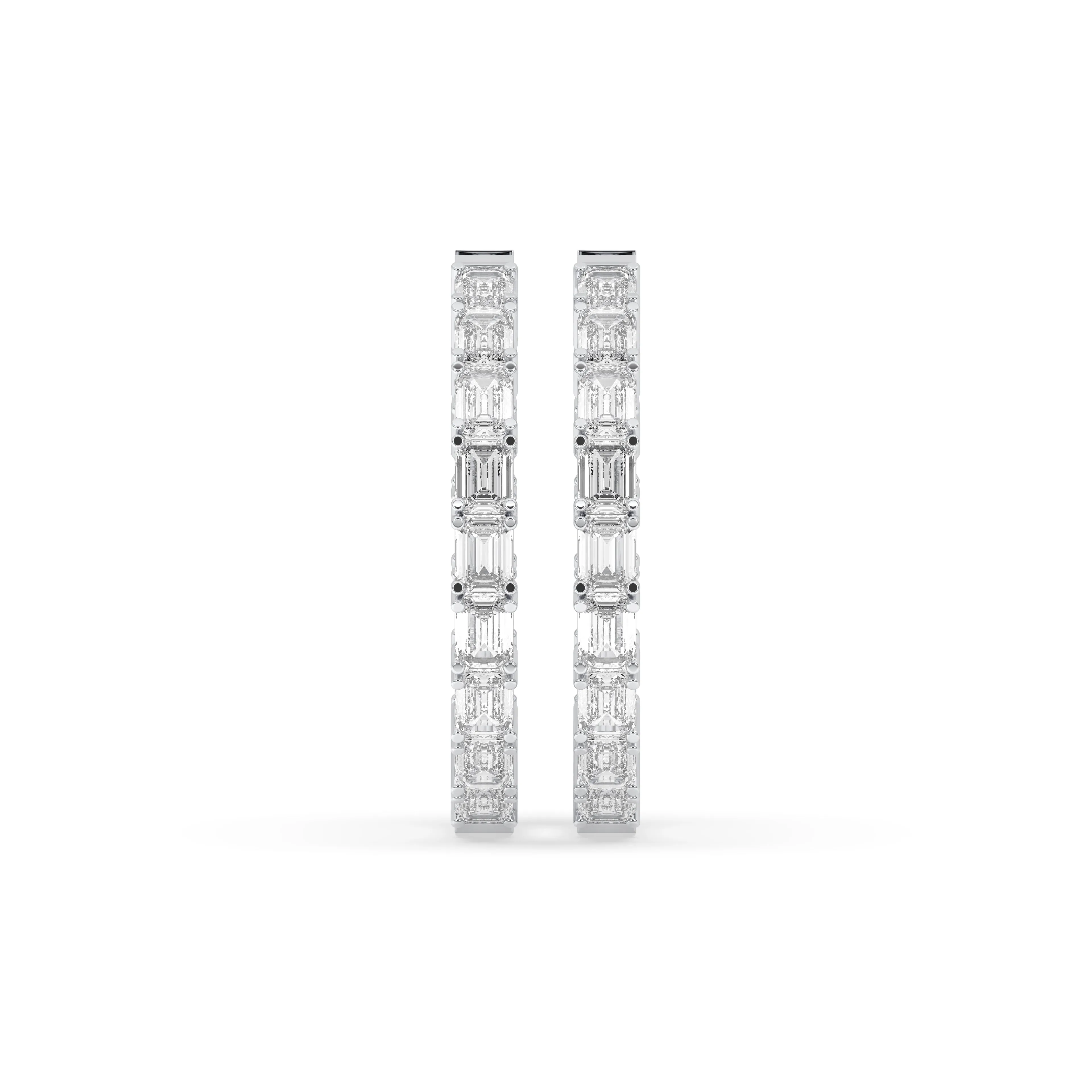 Inside-Out Emerald Cut Hoop Earrings