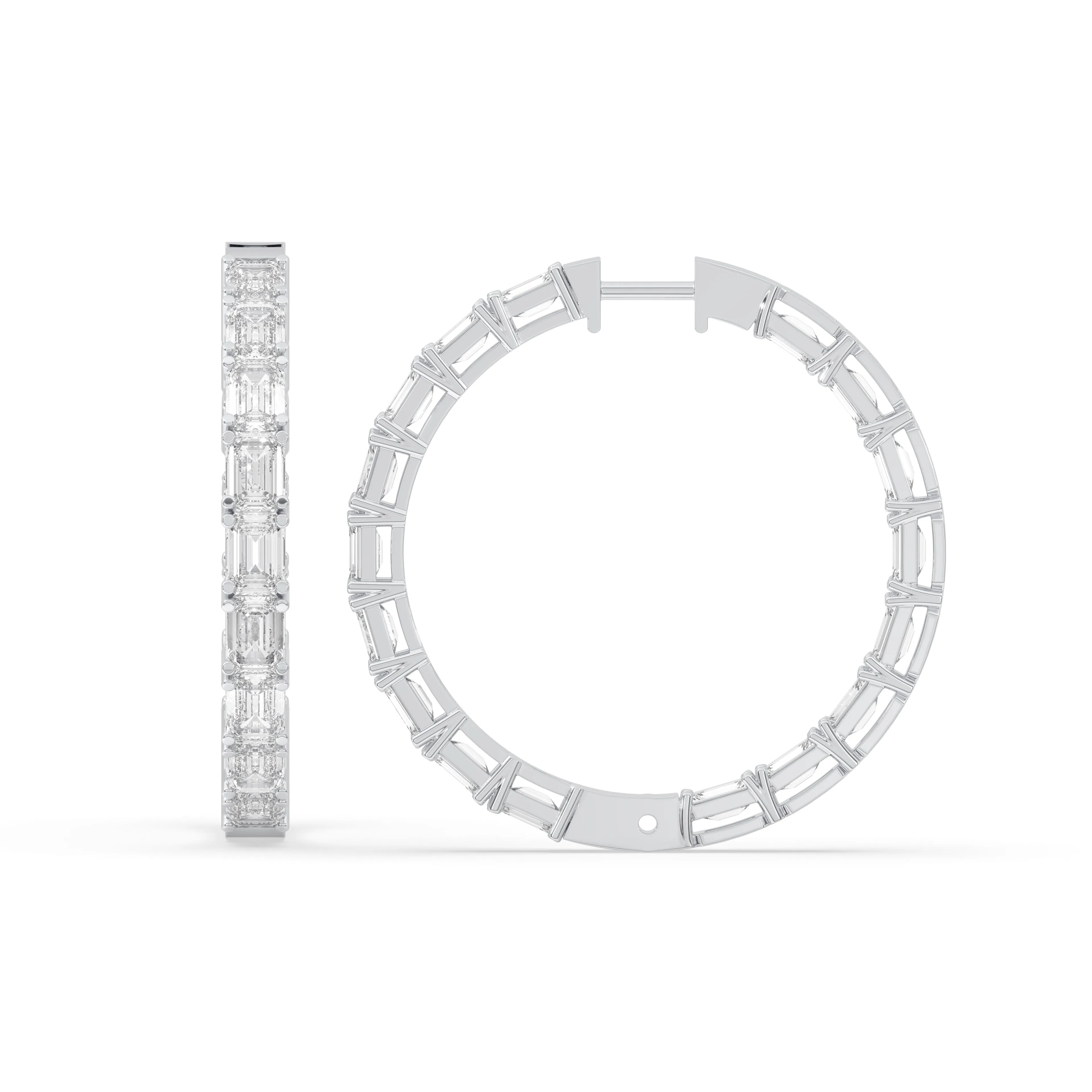 Inside-Out Emerald Cut Hoop Earrings
