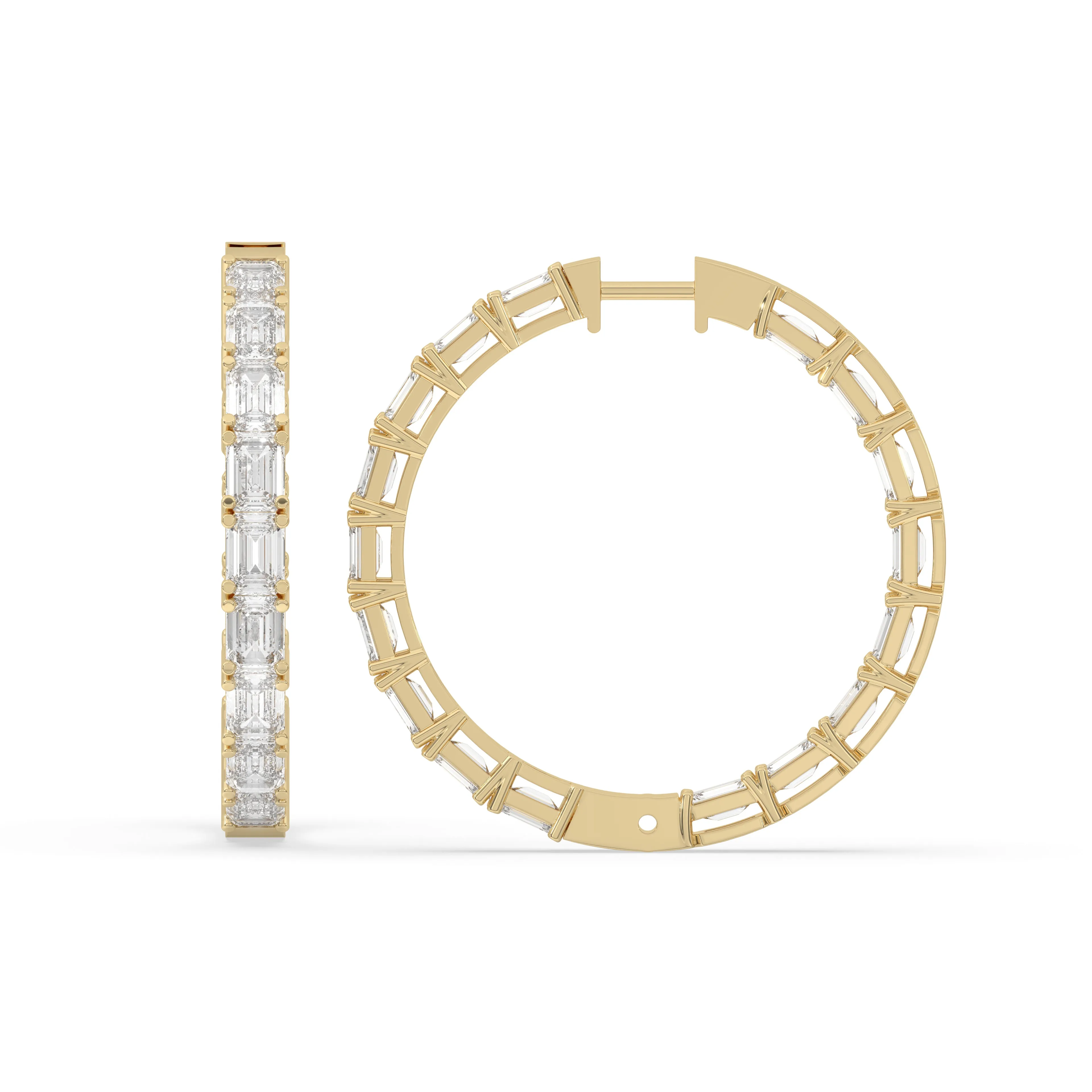Inside-Out Emerald Cut Hoop Earrings