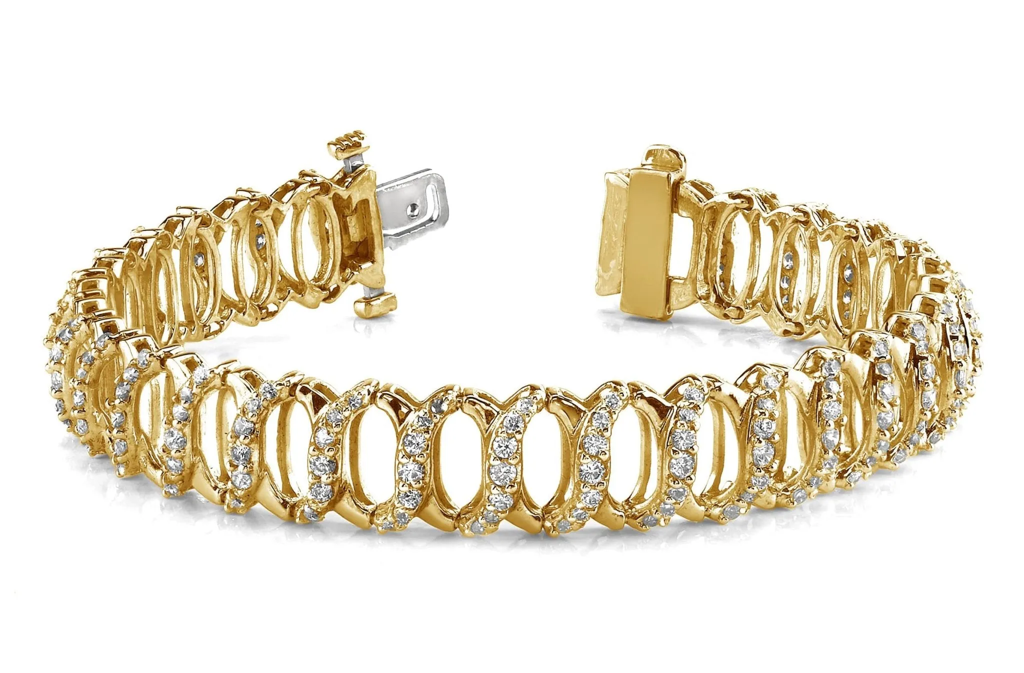Intertwined Diamond Bracelet with 5.01 ct.(finished) 1.5mm, 1.75mm, 2mm