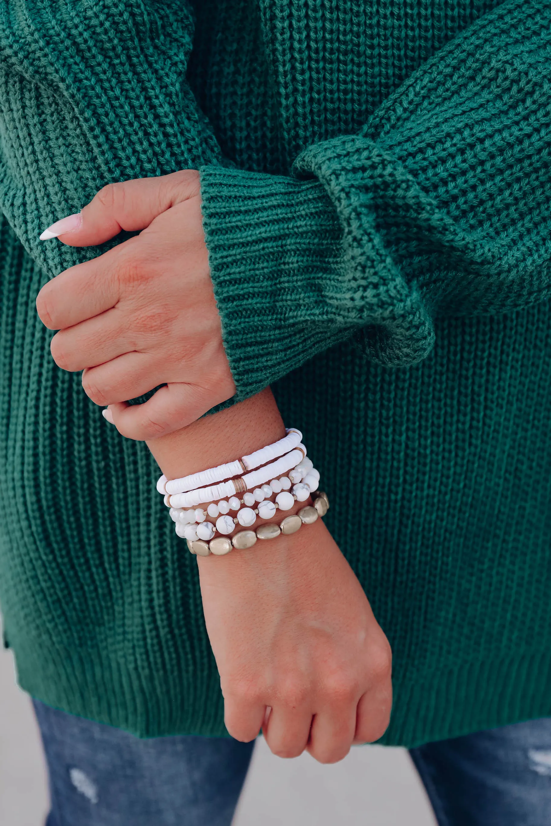 Into The Mix Stack Bracelets - White