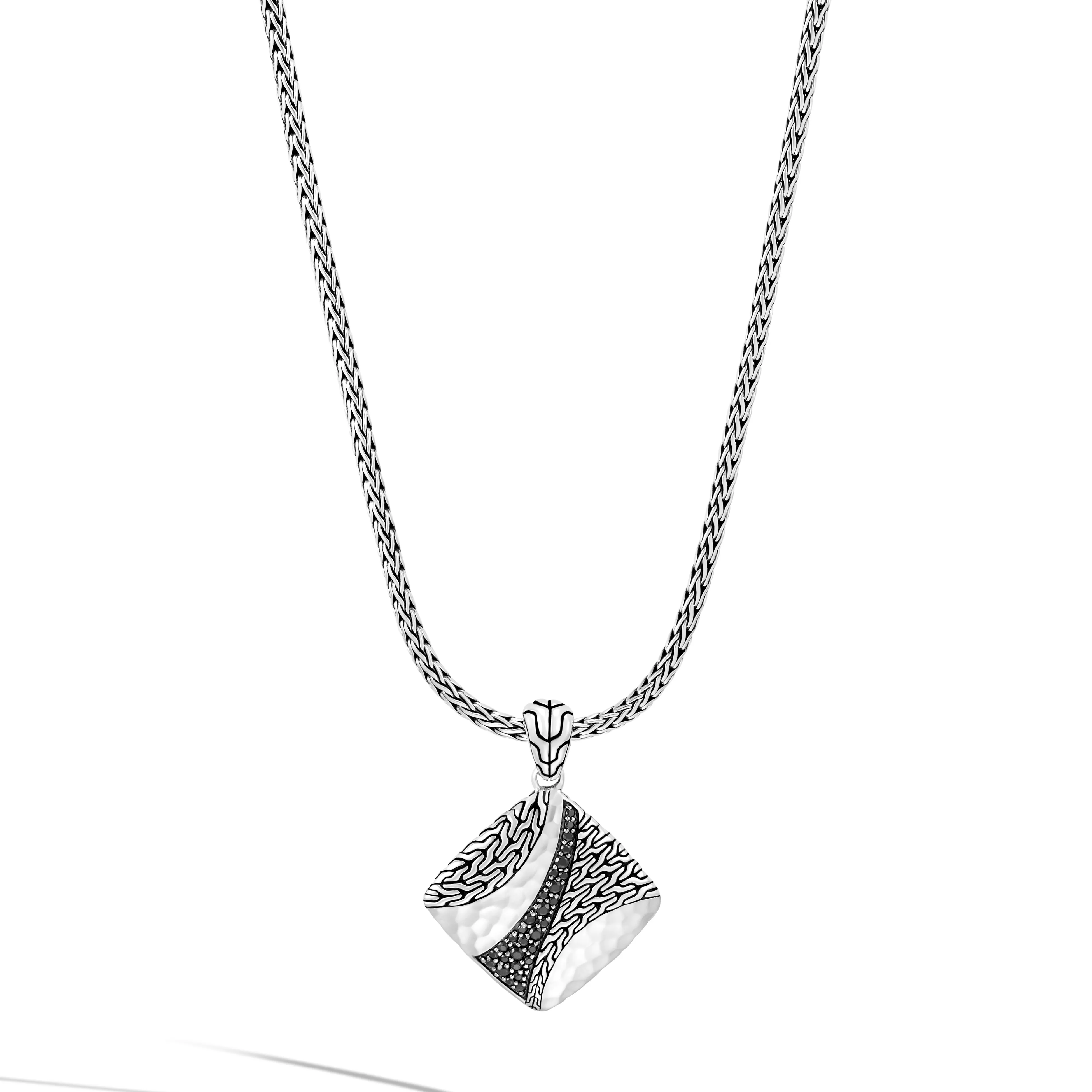 John Hardy Classic Chain Hammered Square Pendant Necklace, 18-20"